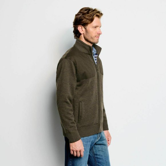Orvis Ultimate Foul Weather Full Zip Up Wool Sweater Lined Green Men's XL H12161 - Picture 6 of 12